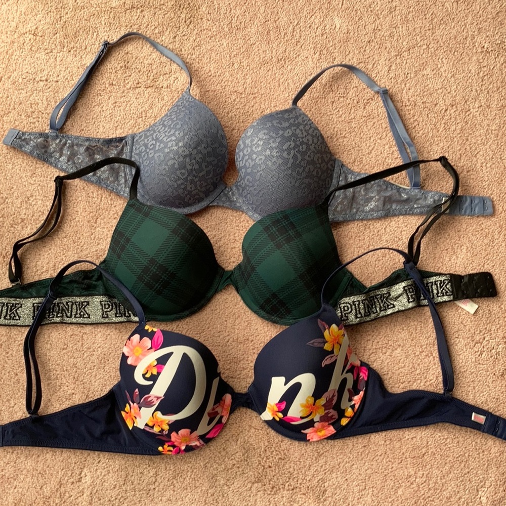 3 bras PINK by VS 34C Wear Everywhere -